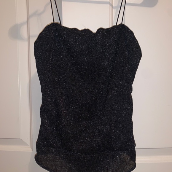 Black Shimmer Bodysuit - Picture 1 of 3